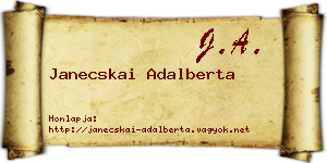 Janecskai Adalberta névjegykártya